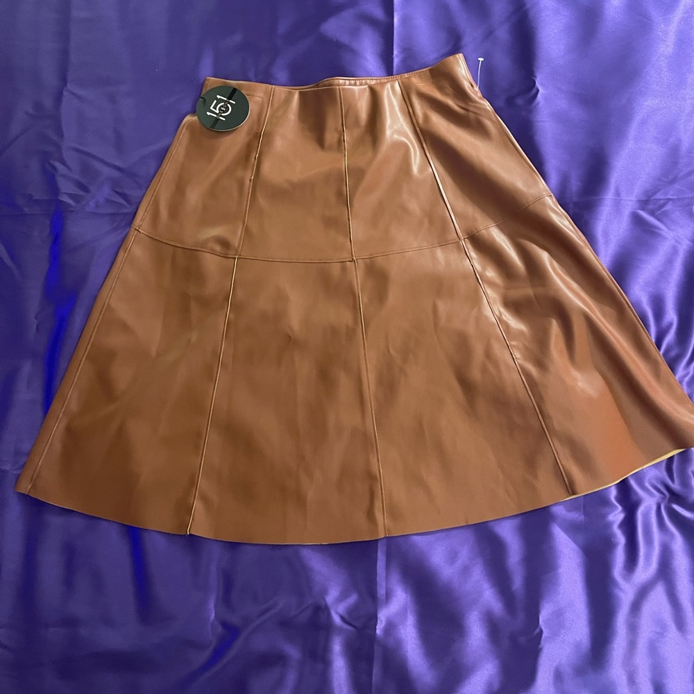 Faux Leather Midi Skirt